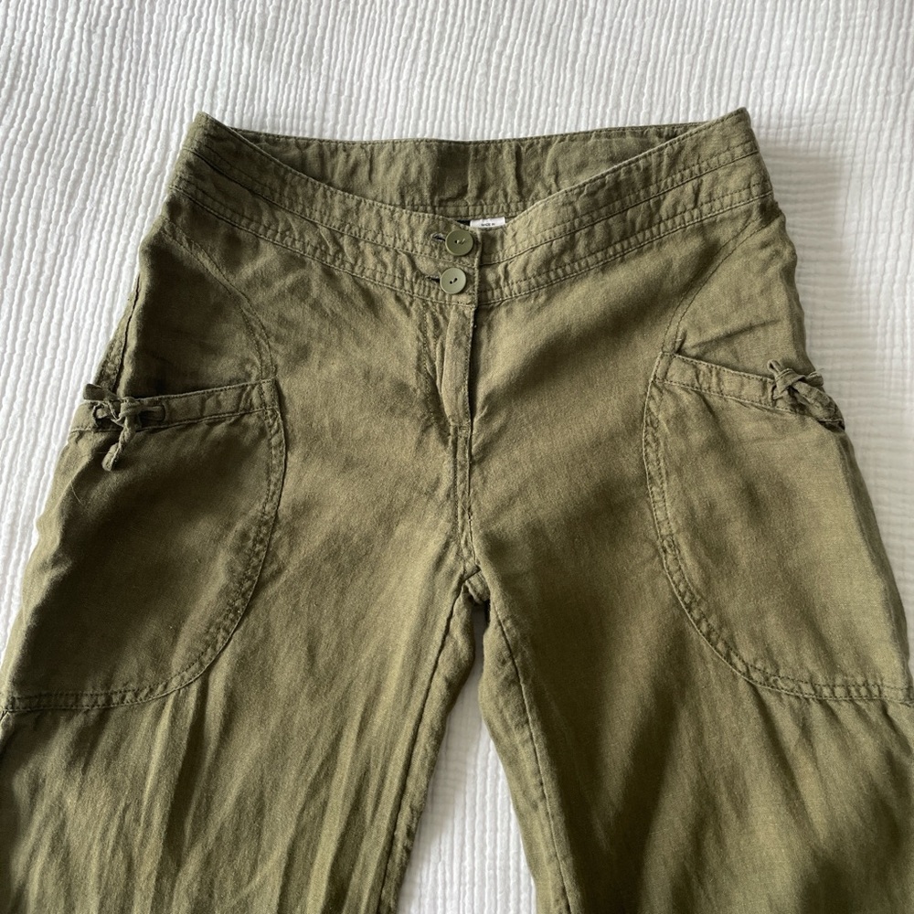 H&M 100% Linen Low-Rise Pants